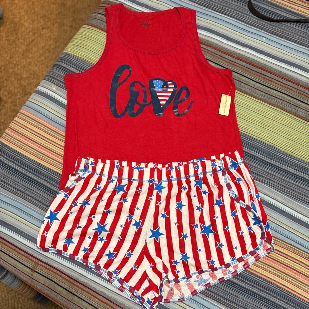 Bobbie Brooks Patriotic “LOVE” Lounge Set — 3X (24) — NWT
